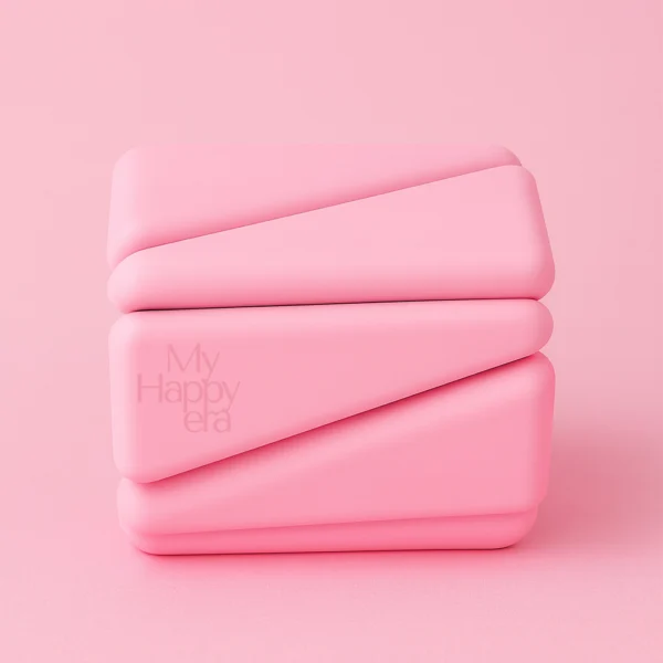 Закопчана гривна с тежести My Happy Era в цвят Blush Glow, върху розов фон.